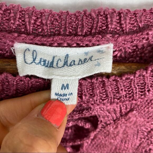 Cloud Chaser Pink Loose Knit Sweater Medium - Picture 4 of 6